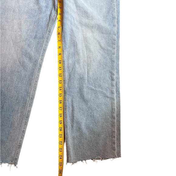 Frank & Eileen Monaghan Blue Denim Raw Hem Straight Leg Hi-Rise Jeans Size 31 - Picture 12 of 13